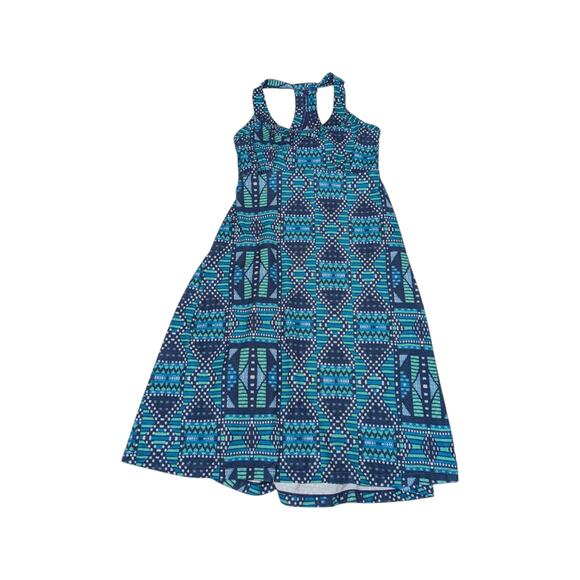 PrAna Cali Quinn Tank Dress Blue Green Geometric Sleeveless Gorpcore Gorp Casual - Picture 3 of 4